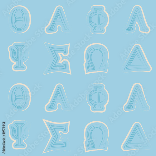 seamless background with letters of the Greek alphabet