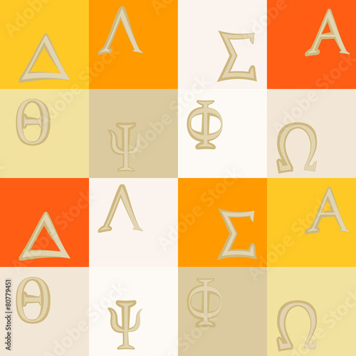 seamless background with letters of the Greek alphabet
