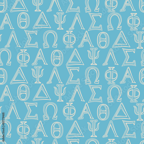 seamless background with letters of the Greek alphabet
