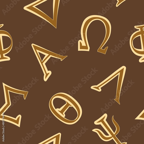 seamless background with letters of the Greek alphabet photo