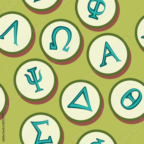 seamless background with letters of the Greek alphabet
