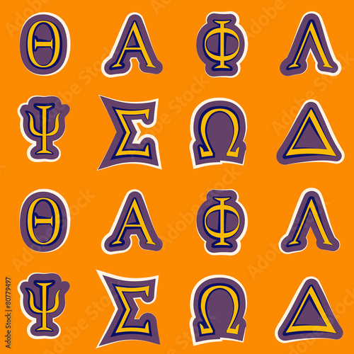 seamless background with letters of the Greek alphabet