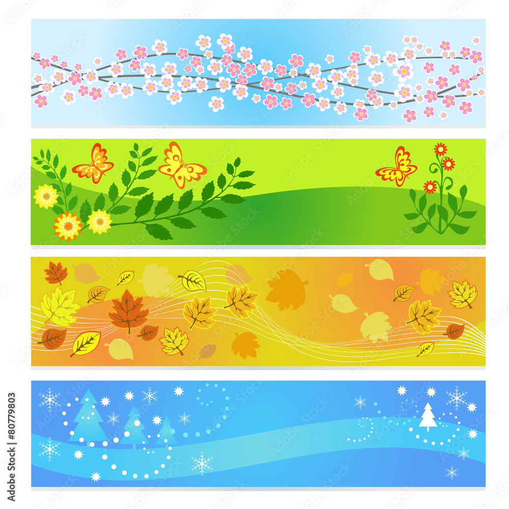 Seasons background banners