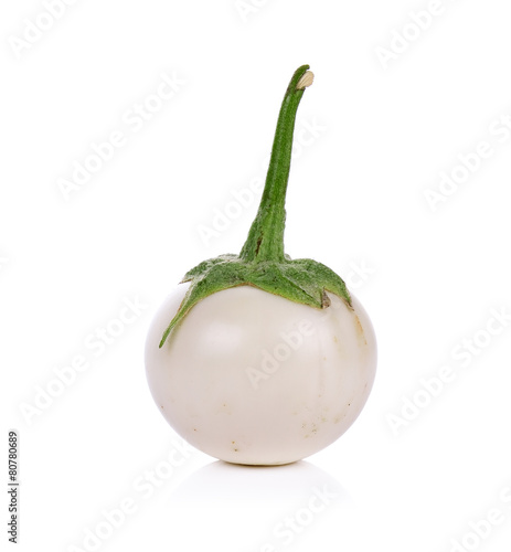 Thai white Eggplant isolated on white background