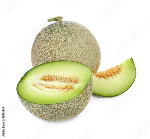Melon fresh fruit isolated on a white background