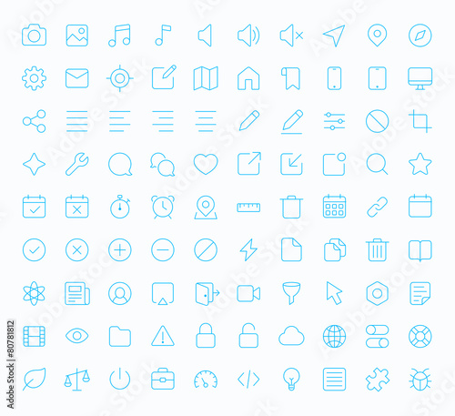 Outline vector icons for web and mobile
