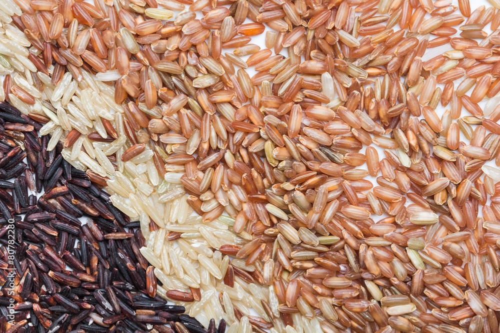 Three variety kinds of brown rice