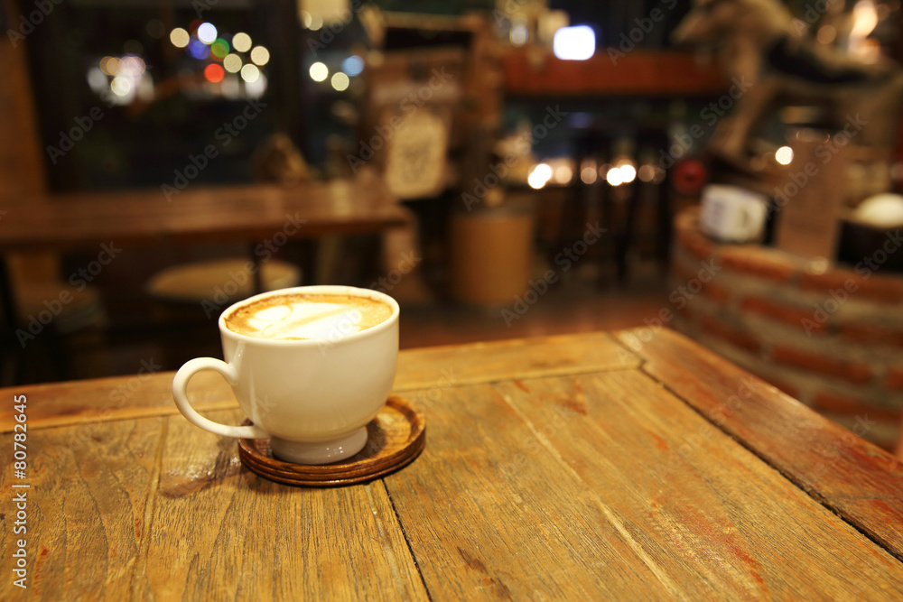 Fototapeta premium coffee on wood background