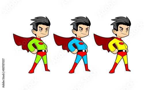 kid superhero cartoon vector illustration