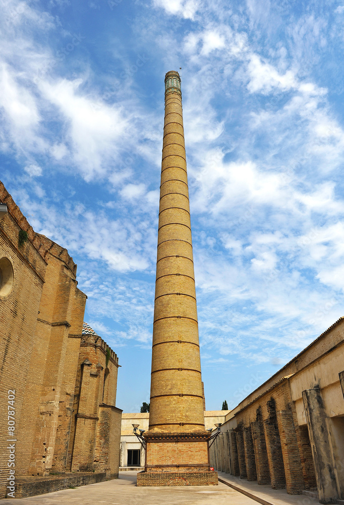 Big industrial chimney, La Cartuja, Sevilla, Spain