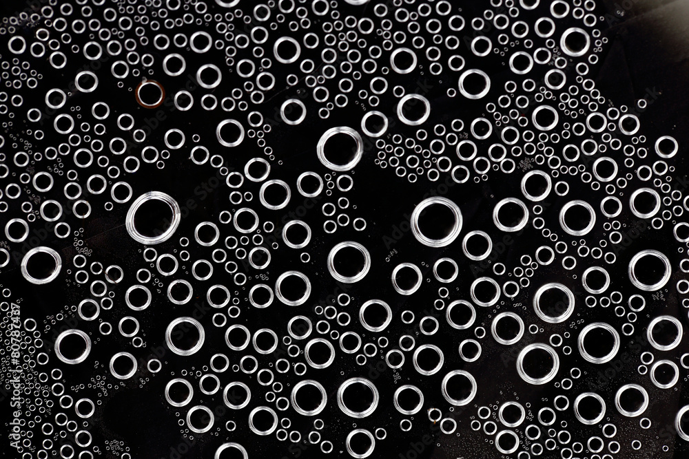 Abstract water bubbles black background