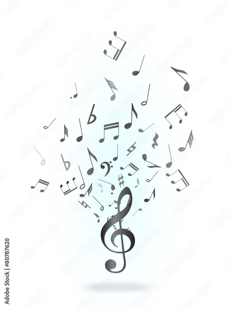 Fototapeta premium Treble clef and notes