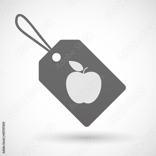 Shopping label icon with a fruit
