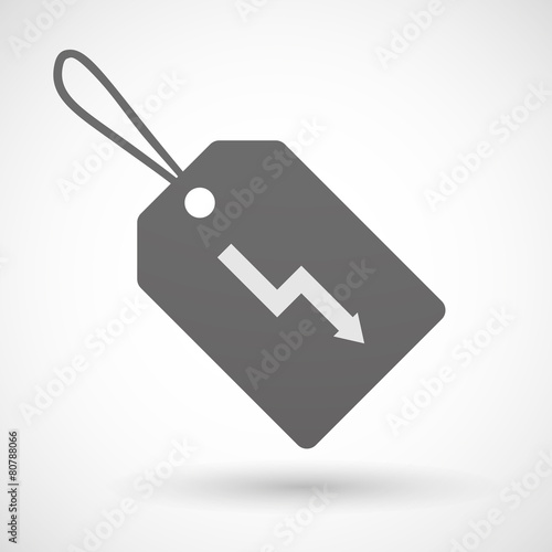Shopping label icon with a graph