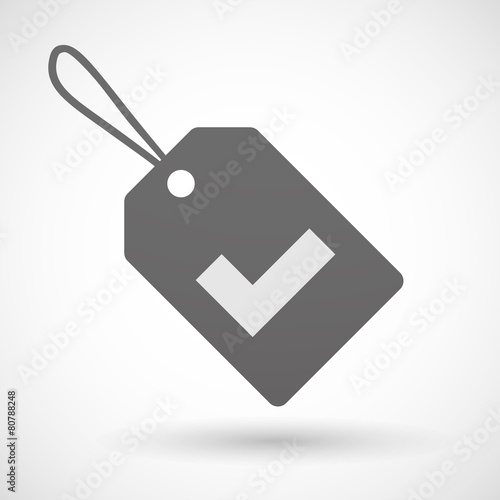 Shopping label icon with a check mark