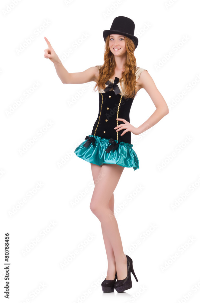Female model isolated on the white background Female model isolated on the white background