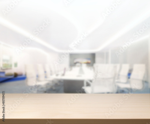 Table Top And Blur Office Background