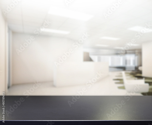 Table Top And Blur Office Background