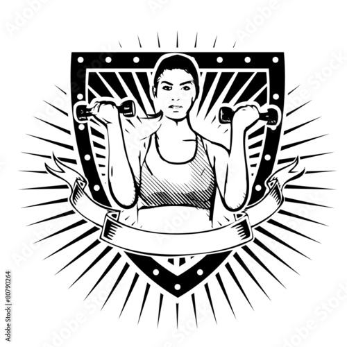 fitness woman shield