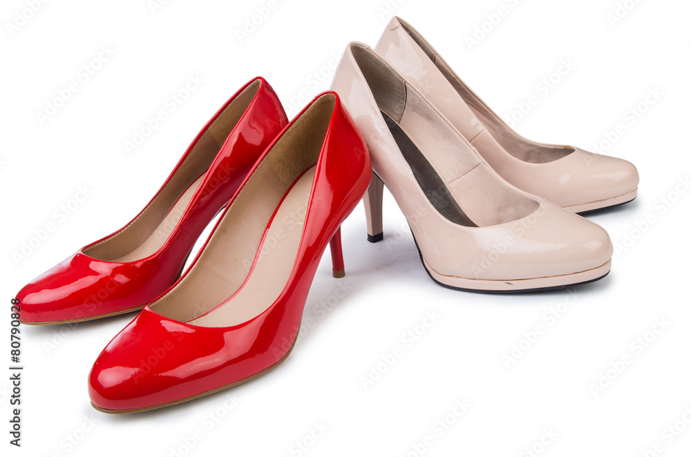 Set of shoes isolated on the white background Set of shoes isolated on the white background