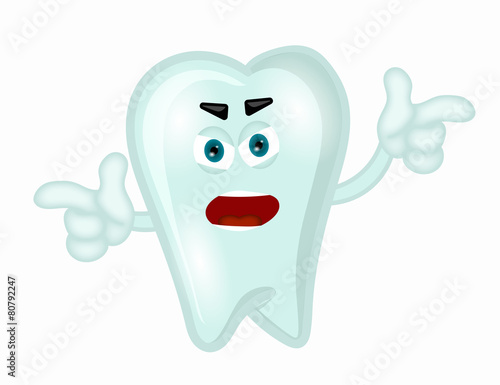 Angry tooth funny cartoon illustration children dientist