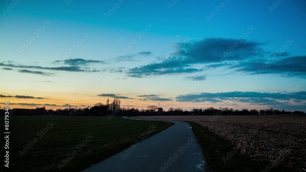 Time-lapse of an after-sunset lanscape near a city Time-lapse of an after-sunset lanscape near a city