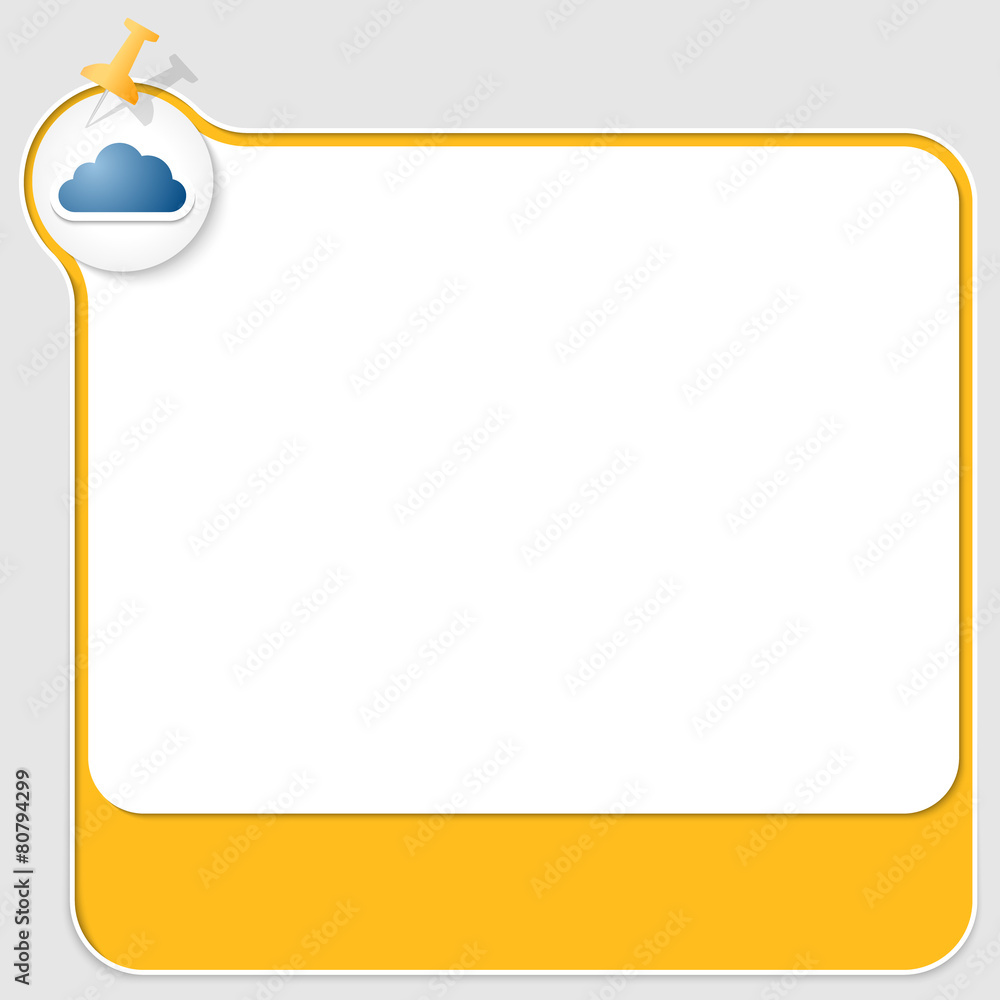 yellow text box with pushpin and cloud yellow text box with pushpin and cloud