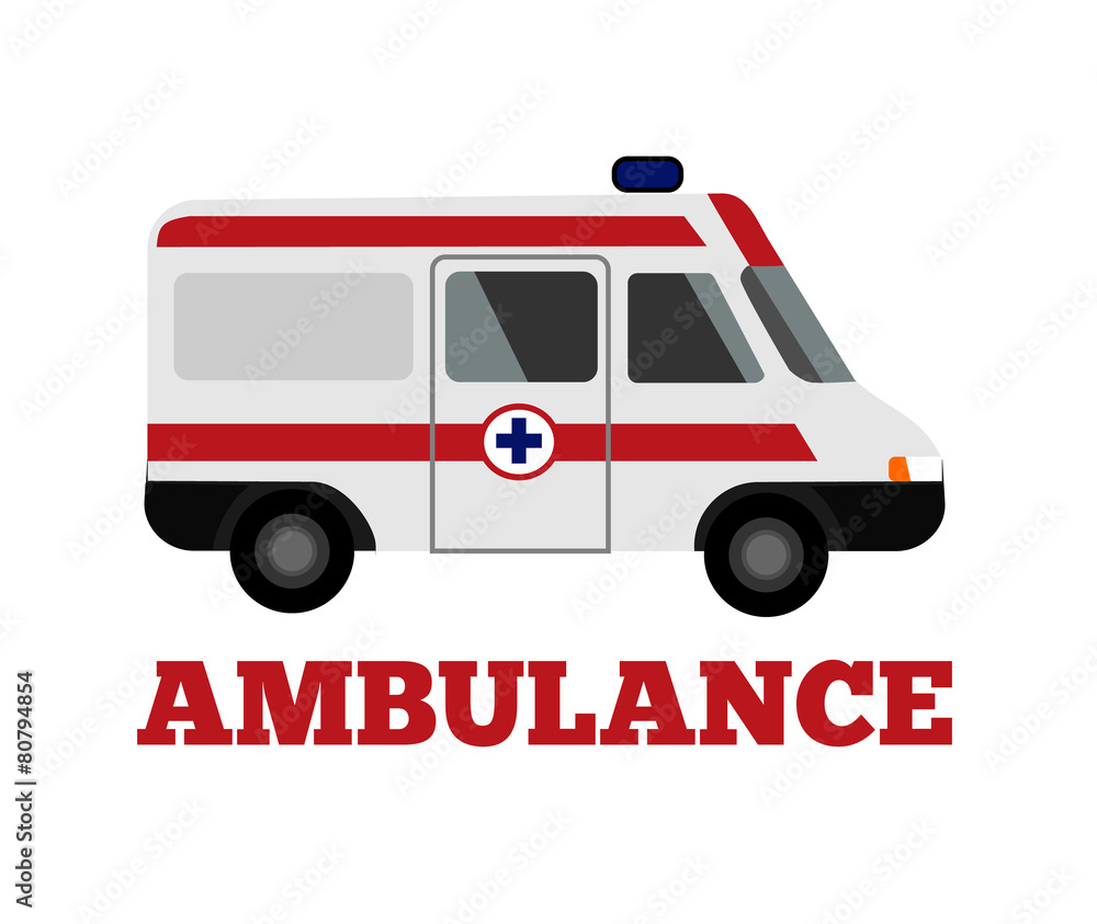 Vector ambulance flat illustration Vector ambulance flat illustration
