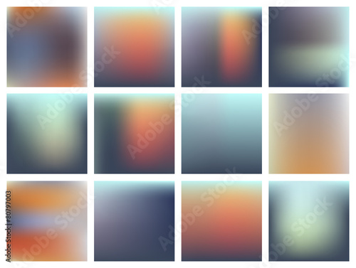 Set of vector gradient, blur backgrounds. © kubko