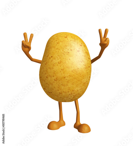 Potato character with win pose