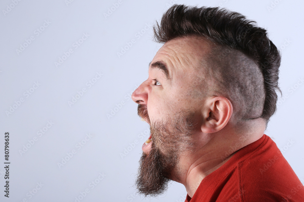 portrait of a man with a mohawk portrait of a man with a mohawk