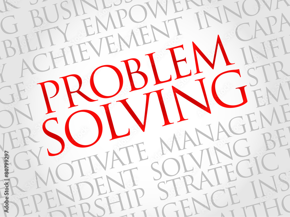 Problem solving word cloud, business concept Problem solving word cloud, business concept