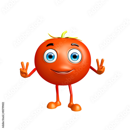 Tomato character with win pose