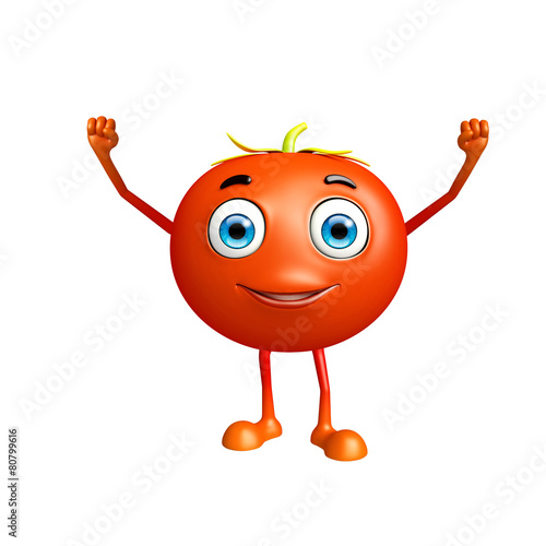 Tomato character with happy pose