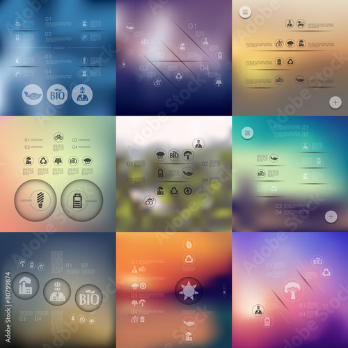 ecology infographic with unfocused background
