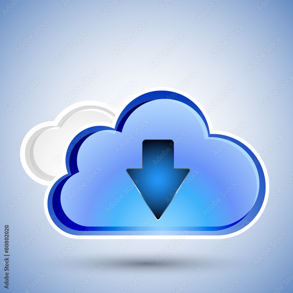 Cloud computing download icon, vector illustration Cloud computing download icon, vector illustration