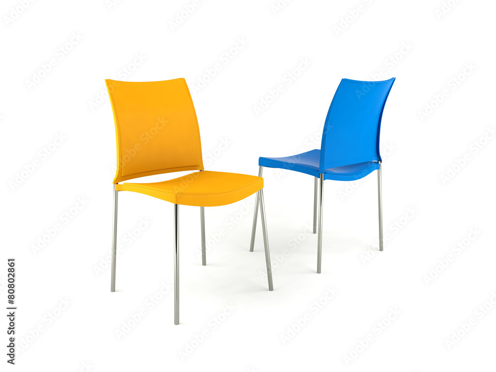 Colorful chairs isolated on white background Colorful chairs isolated on white background