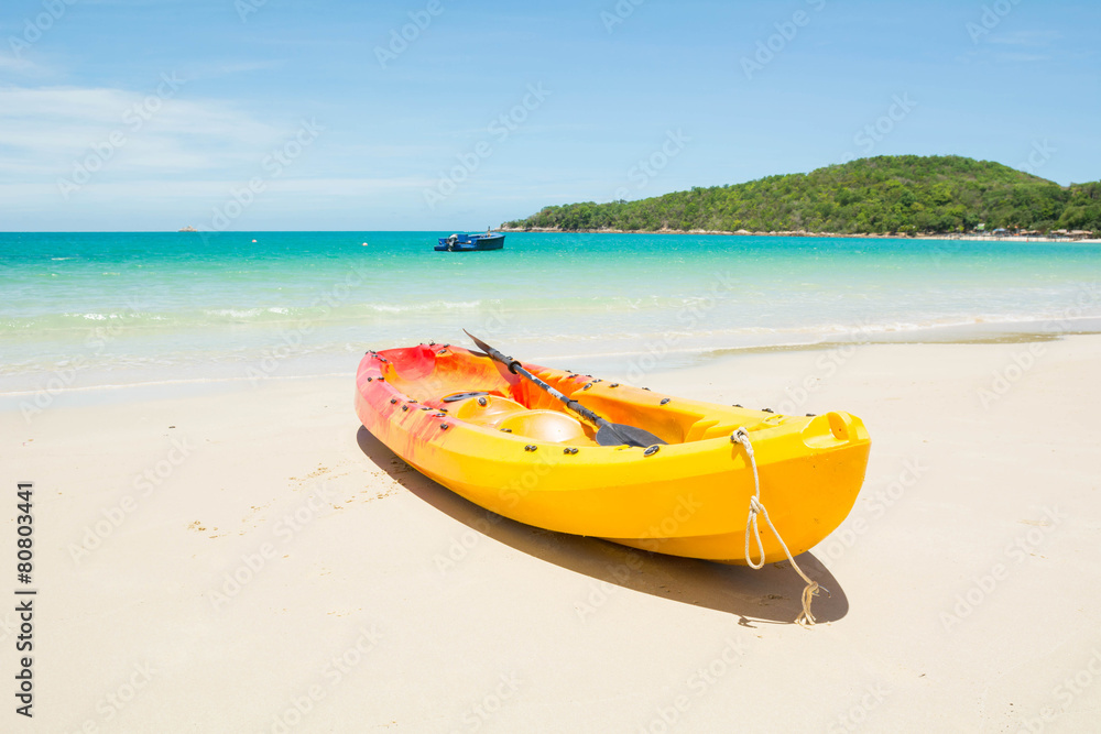 Yellow kayaks on the beach. Samet island,THAILAND Yellow kayaks on the beach. Samet island,THAILAND