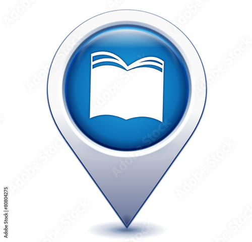livre sur marqueur géolocalisation bleu