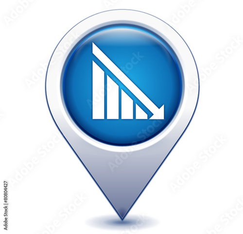 taux en baisse sur marqueur géolocalisation bleu