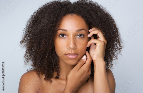 African beauty woman with curly hair