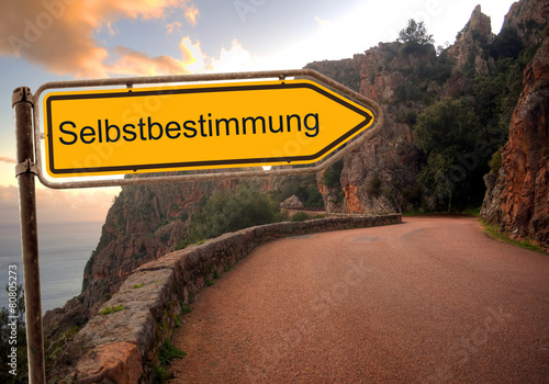 Tableau sur toile Strassenschild 36 - Selbstbestimmung