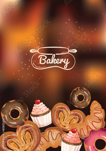 Bakery cafe menu concept. photo