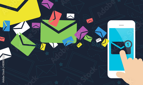 Mobile Marketing - Smart Phone Receiving Emails