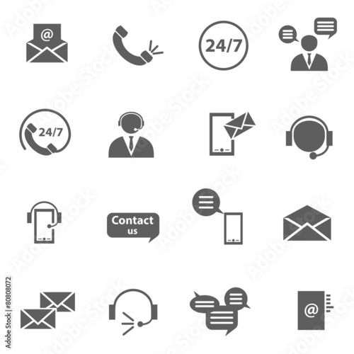 Contact us icons set