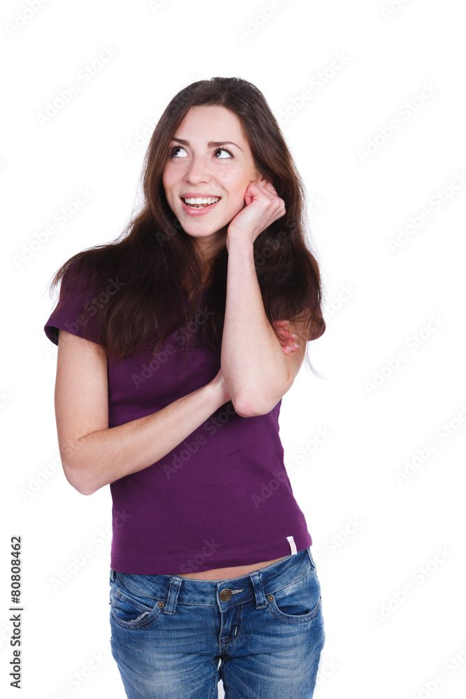 beautiful girl thinking beautiful girl thinking