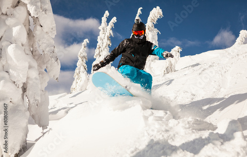 Snowboarder at jump