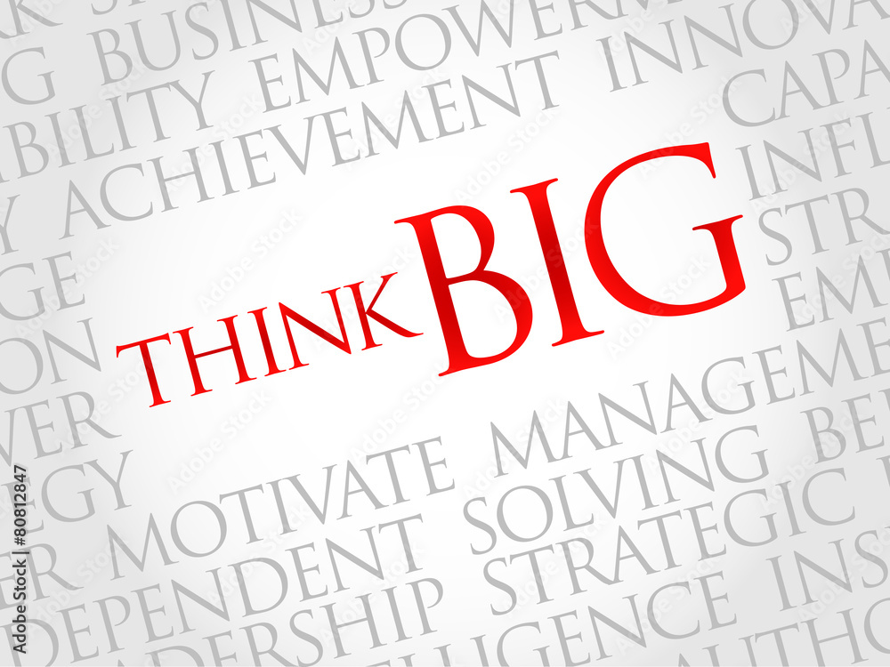 Think Big word cloud, business concept Think Big word cloud, business concept