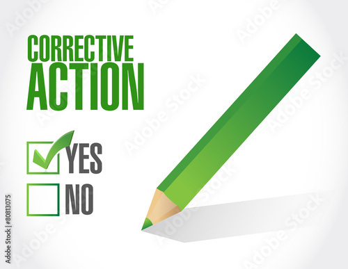 corrective action check mark illustration design