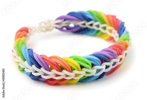 Rainbow rubber band bracelet